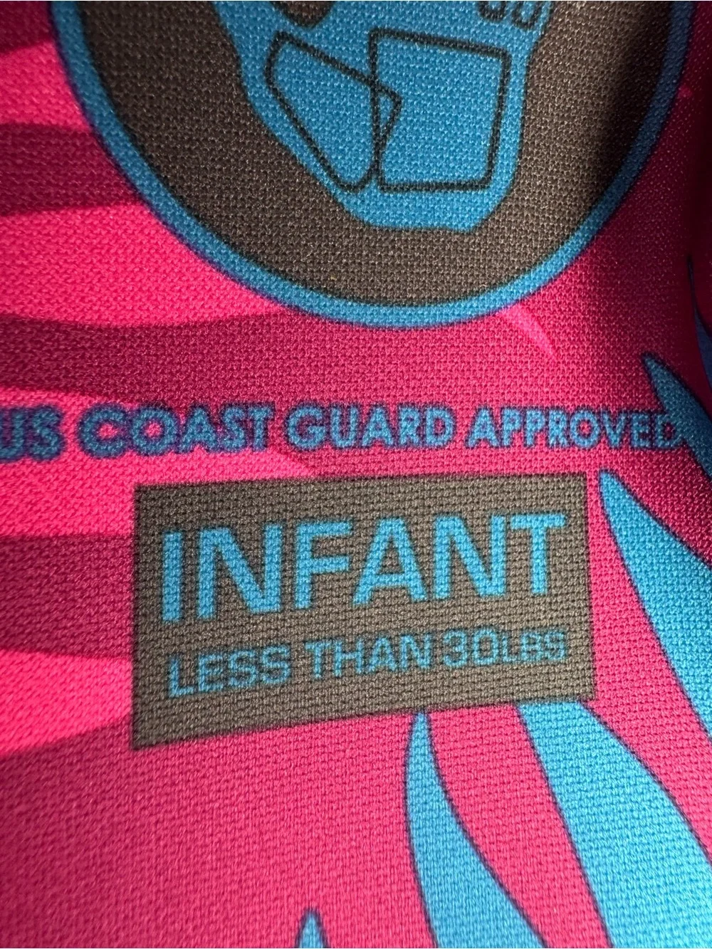 Body Glove Infant Girls PFD Coast Guard Approved Life Jacket less than 30LBS